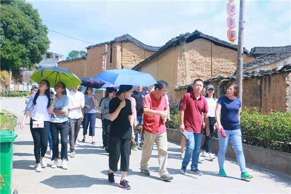 我校师生在黛溪镇党委副书记陈帆书记带领下进行文创惠农调研.JPG